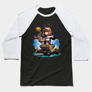 The Great Wave Ramen Baseball T-Shirt